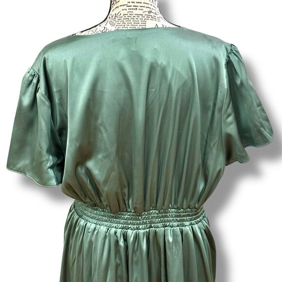 NWT Baltic Born Size 3XL Poppy Satin Midi Dress - Winter Green Event Wedding - Picture 4 of 6